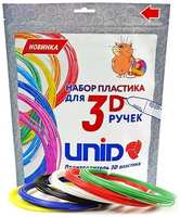 Пластик UNID PLA-6, для 3Д ручки, 6 цветов в наборе, по 10 метров