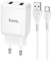 Сетевое зарядное устройство HOCO N7 2USB 2.1A Micro USB 1м белый