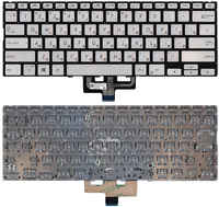 OEM Клавиатура для ноутбука Asus ZenBook UX433FA серебристая с подсветкой (080869)