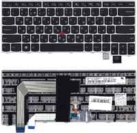 OEM Клавиатура для ноутбука Lenovo Thinkpad T460S T470S черная с серебристой рамкой (081162)