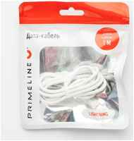 Дата-кабель Prime Line 8-pin для Apple, 1 м, белый, 1 шт