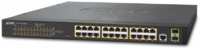 Коммутатор /  PLANET IPv4, 24-Port Managed 802.3at POE+ Gigabit Ethernet Switch + 2-Port 100 (GS-4210-24P2S)