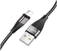 Дата-кабель Hoco X57 USB - Lightning 8-pin нейлон, 2.4A, 1 м, Black