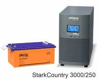 Источник бесперебойного питания Stark Country 3000 Online, 12А + Delta DTM 12250 L STC3000 / 12+DTM12250LX6