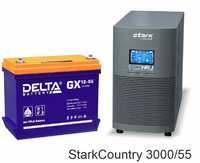 Источник бесперебойного питания Stark Country 3000 Online, 12А + Delta GX 12-55 STC3000/12+GX1255X6