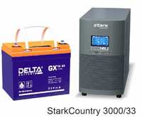 Источник бесперебойного питания Stark Country 3000 Online, 12А + Delta GX 12-33 STC3000/12+GX1233X6
