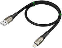 Аксессуар GCR Mercedes & Led USB - Lightning 1.2m Black Nylon GCR-52002