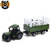 Трактор радиоуправляемый «Фермер», с прицепом и животным, работает от батареек, МИКС (6623284)