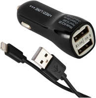 Автомобильное зарядное устройство универсальное Red Line Tech АС2-2 2 USB + кабель черное
