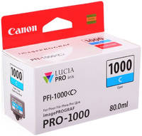 Картридж для струйного принтера Canon PFI-1000 C голубой, оригинал