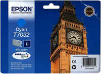 Картридж для струйного принтера Epson C13T70324010, голубой, оригинал t7032 L