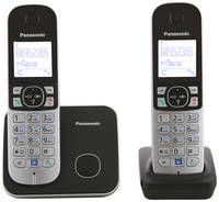 DECT телефон Panasonic KX-TG6812RUB серебристый, черный