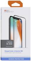Защитное стекло InterStep для iPhone SE 2020 8 7 /3D на весь экран/черная рамка 3D Full Cover iPhone SE 2020, черная рамка
