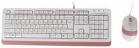 Комплект клавиатура и мышь A4Tech Fstyler F1010 White / Pink (F1010 PINK)