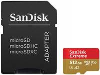 Карта памяти Sandisk microSD 512Gb Class10 (SDSQXA1-512G-GN6MA) Extreme + adapter