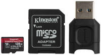 Карта памяти Kingston 128GB Canvas React Plus Kit+адаптер(MLPMR2/128GB)