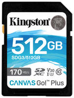 Карта памяти Kingston 512GB Canvas Go! Plus 170R (SDG3 / 512GB) (SDG3/512GB)
