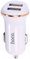 Автомобильный адаптер питания Hoco Z1 White зарядка 2.1А 2 USB-порта microUSB, белый (Z1m 2.1A White)
