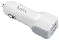 Автомобильный адаптер питания Hoco Z23 White 2.4А 2 USB-порта плюс кабель microUSB, белый (Z23m 2.4A White)