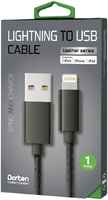 Кабель Dorten Lightning to USB Cable Leather Series 1 м Black