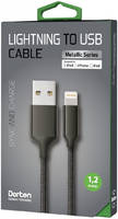 Кабель Dorten Lightning to USB Cable Metallic Series 2 м Black