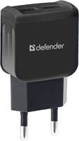 Сетевое зарядное устройство Defender UPC-21, 2xUSB, 2,1 A, black