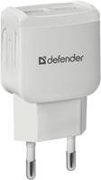 Сетевое зарядное устройство Defender UPA-22, 2xUSB, 2,1 A, white