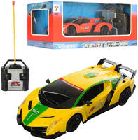 Junfa toys Машинка р / у 4CH 1:24, световые эффекты, цвета. (красный, желтый) 28х12х10,5 см (121457-TN)