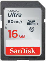Карта памяти SanDisk SDHC Class 10 UHS-I Ultra 80MB / s 16GB (SDSDUNC-016G-GN6IN)