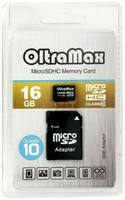 Карта памяти Oltramax MicroSD 16GB Class 10 + SD адаптер