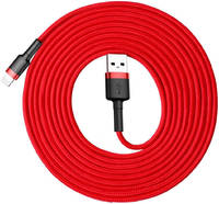 Кабель Baseus Lightning 2m Red / Black / Red Cafule Cable USB For iP (CALKLF-C09)