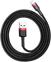 Дата-кабель Baseus Cafule Cable CALKLF-B19, USB to Lightning, 1м красно-черный