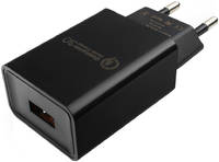 Сетевое зарядное устройство Cablexpert MP3A-PC-17, 1xUSB, 3 A, black