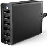 Сетевое зарядное устройство Anker PowerPort 6 USB 2,4A Black
