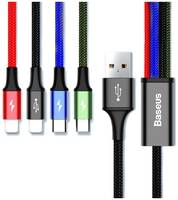 Кабель Baseus Lightning 1,2м Black (CA1T4-A01) 4-in-1 Output USB для iPod, iPhone, iPad