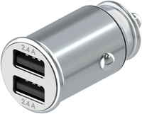 Зарядное устройство InterStep Metal: 2xUSB, 24W, Silver (IS-CC-2USBMSCHG-000B201) (4606363447719)