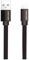 Дата-кабель More choice K20i USB 2.1A для Lightning 8-pin плоский нейлон 1м Black (K20i Black)