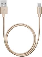 Дата-кабель USB - micro USB, алюминий/нейлон, 1,2м, золотой, Deppa