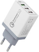 Сетевое зарядное устройство QUMO Quick Charge, 3 USB, 2,1 A