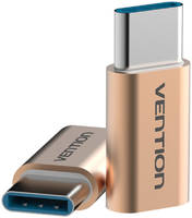 Переходник Vention USB Type C M/USB 2.0 micro B 5pin F, золотой (VAS-S10-G)