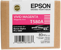 Картридж для струйного принтера Epson T580A (C13T580A00) пурпурный, оригинал
