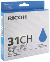 Картридж для струйного принтера Ricoh GC31CH, голубой, оригинал 405702