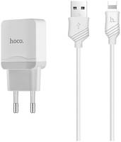 Сетевое зарядное устройство Hoco C22A для Apple iPhone 5 / 5S, 1xUSB, 2,4 A, white
