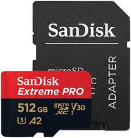 Карта памяти microSD 512GB SanDisk microSDXC Class 10 UHS-I A2 C10 V30 U3 Extreme Pro (SDSQXCZ-512G-GN6MA)