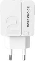 More Choice Сетевое зарядное устройство Morе choicе NC46 2USB 2.4A белый-белый (NC46 White White)