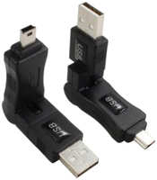Переходник GCR Mini USB - USB 2.0 поворот 360 градусов