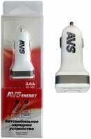 Автомобильное зарядное устройство USB (2 порта) AVS UC-323 (3,6А) (4627103780217)