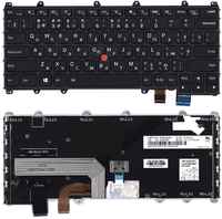 Клавиатура для ноутбука Lenovo Thinkpad X380 черная с подсветкой