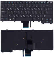 Клавиатура для ноутбука Dell Latitude E7420 черная с подсветкой без указателя