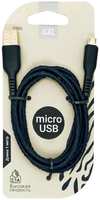 Кабель Gal USB-micro USB нейлон черный 1 м